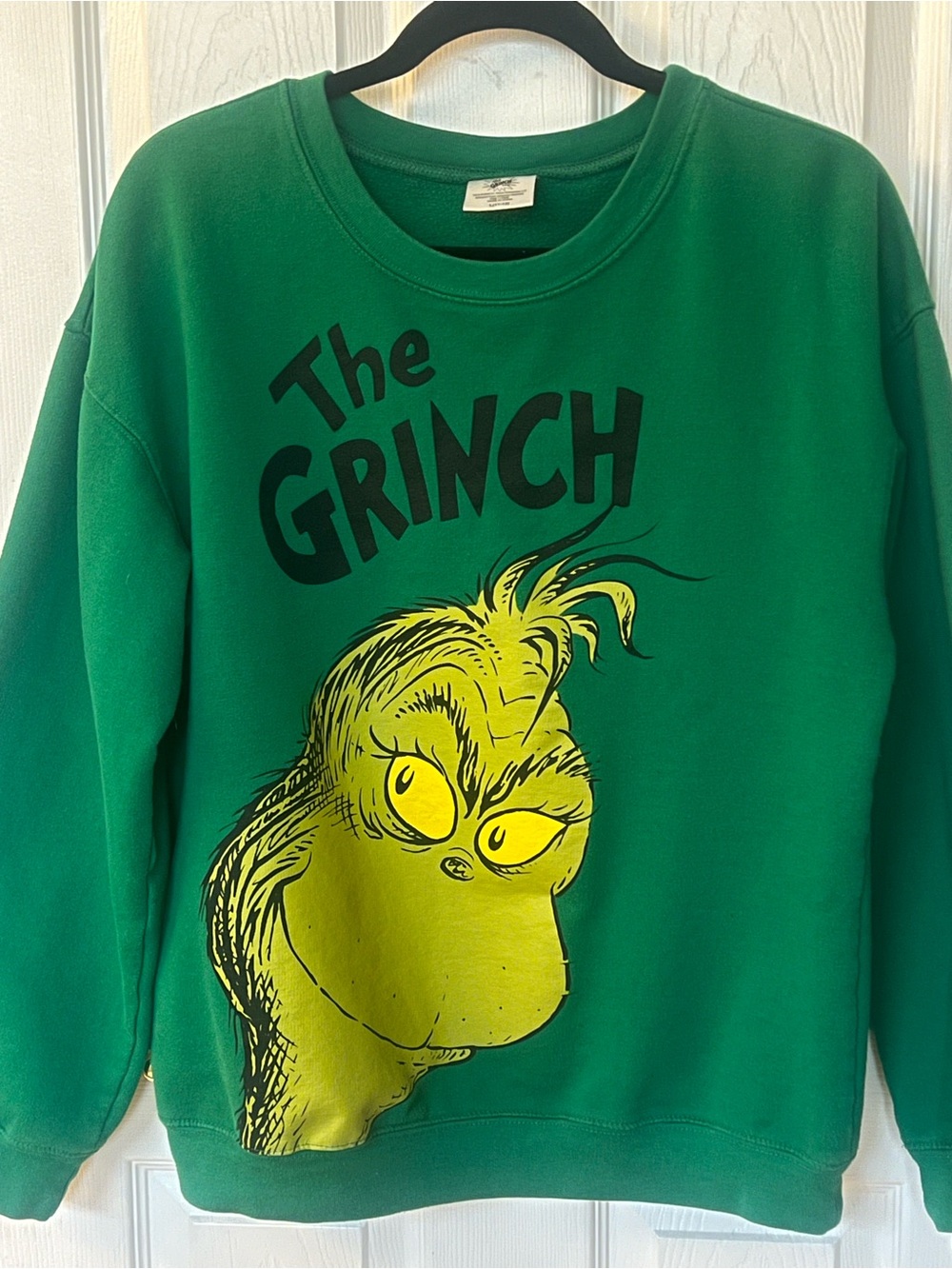 Dr. Seuss “The Grinch” Graphic Print Green Crewneck Sweatshirt Jr. Sz  L (11-13)